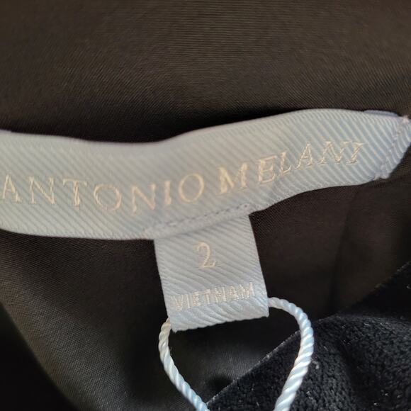 Antonio Melania Black Phoenix Velvet Cowl Neck Sheath Maxi Dress NWT size 2 - Picture 12 of 12